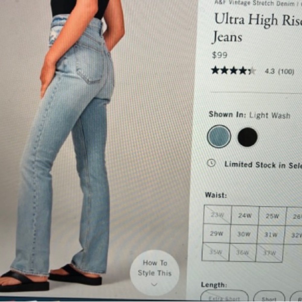 Abercrombie Ultra High Rise Vintage Flare Jeans